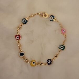 Family Apple's EVIL EYE Bracelet Goldtone